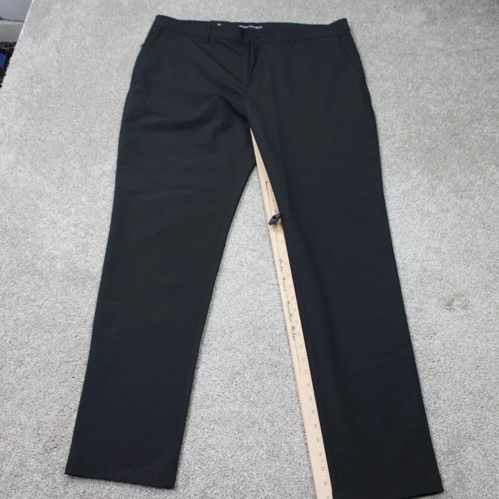 Banana Republic Pants NWT Mens 40x34 Black‎ Flat Front Straight Leg Polyester